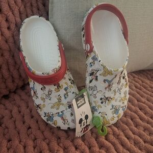 CROCS White and Red Sandals with Classic Comfort